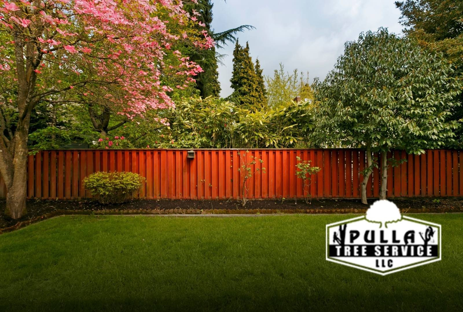 Tight-access stump grinding service in a fenced yard