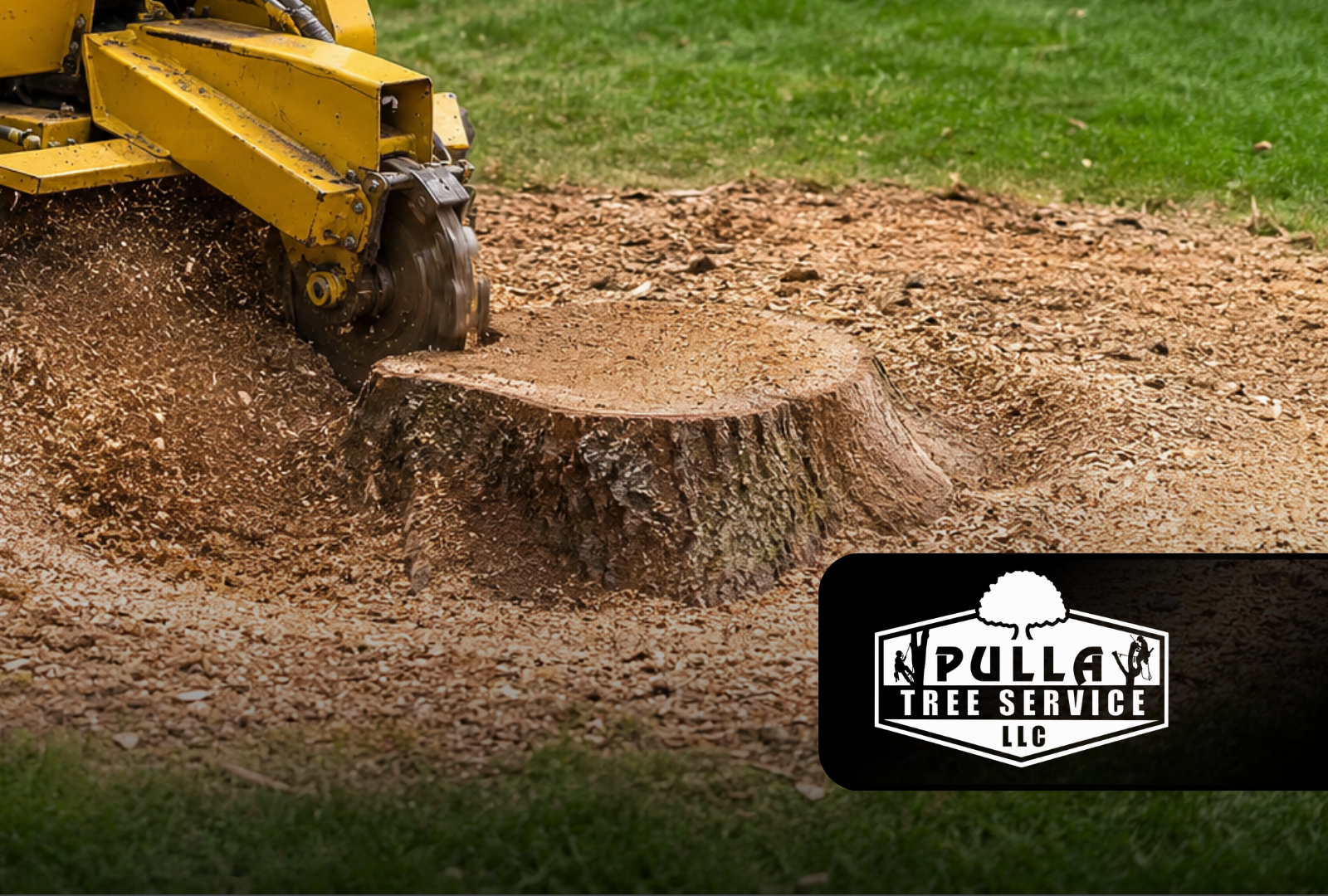 stump grinding for termite prevention in a residential yard