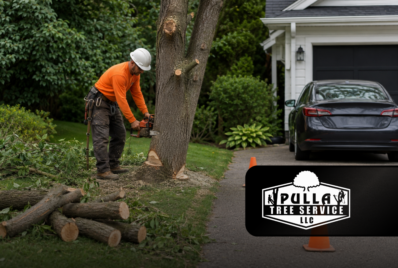 Tree removal near driveways for safer home access