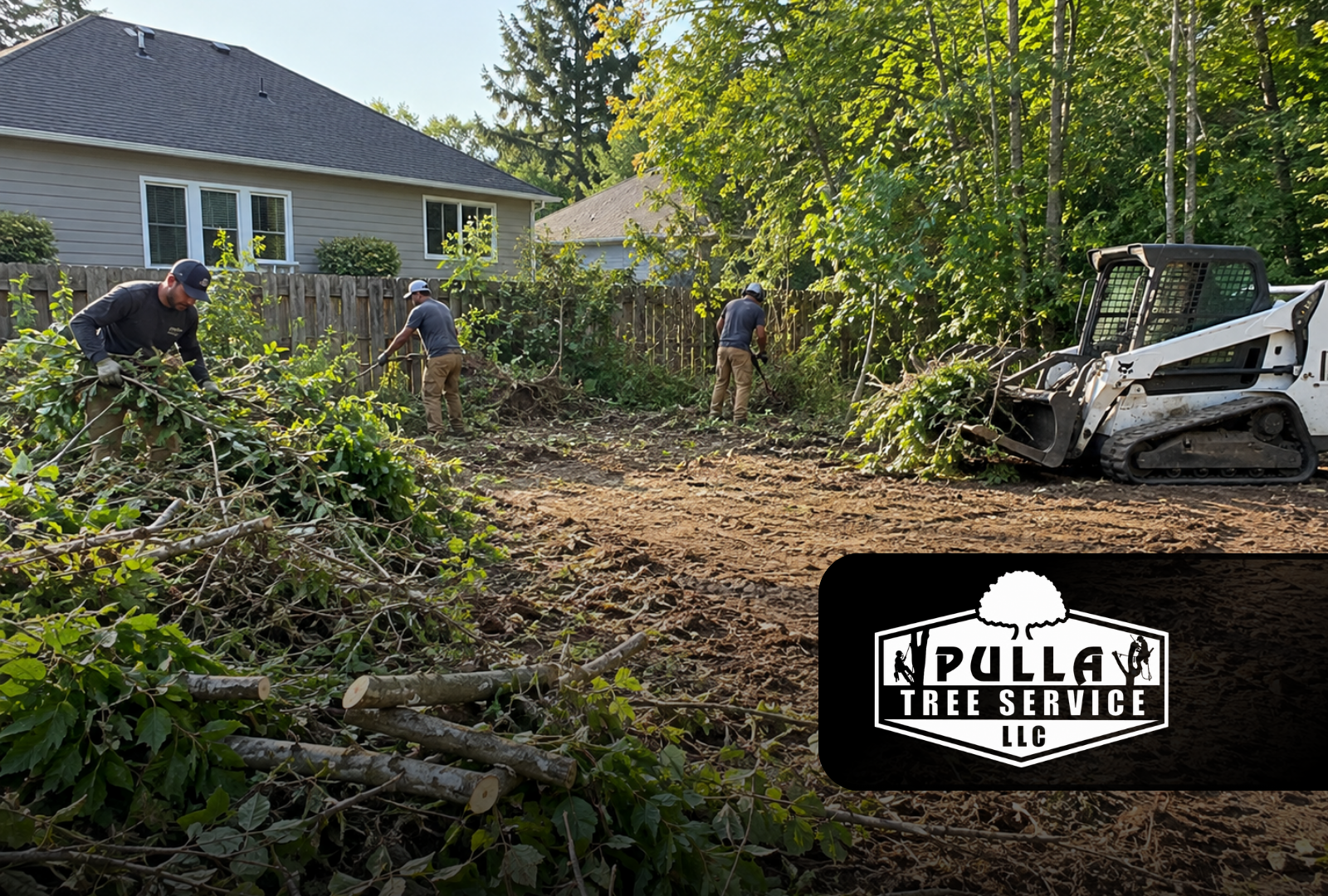 lot clearing for shed installation on a residential property